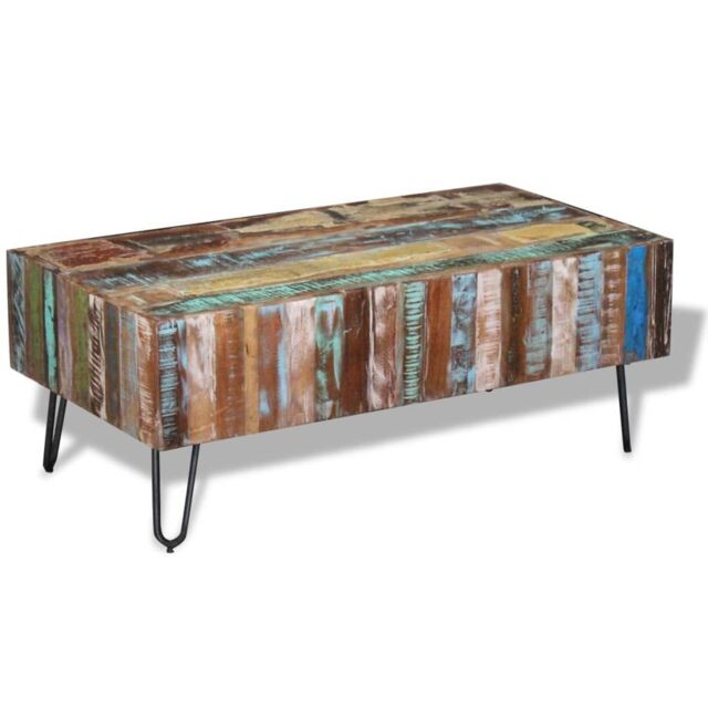 Berkfield Home Coffee Table Solid Reclaimed Wood 100x50x38 cm - Size: 100 x 50 x 38 cm - image 1