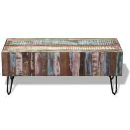Berkfield Home Coffee Table Solid Reclaimed Wood 100x50x38 cm - Size: 100 x 50 x 38 cm - thumbnail 6