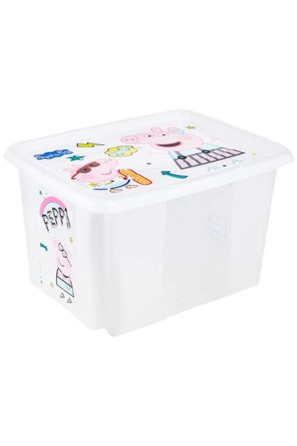 Keeeper Peppa Pig Turn Around Stackable Box with Lid 30 Litre Natural Transparent in Clear - image 1