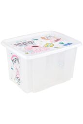 Keeeper Peppa Pig Turn Around Stackable Box with Lid 30 Litre Natural Transparent in Clear - thumbnail 2
