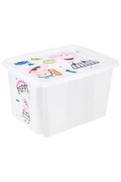 Keeeper Peppa Pig Turn Around Stackable Box with Lid 30 Litre Natural Transparent in Clear - thumbnail 1