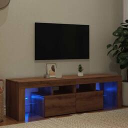 Berkfield Home TV Cabinet with LED Lights Artisan Oak 140x36.5x40 cm Engineered Wood in Brown - thumbnail 3