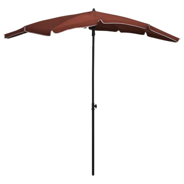Berkfield Home Garden Parasol with Pole 200x130 cm Terracotta in Orange