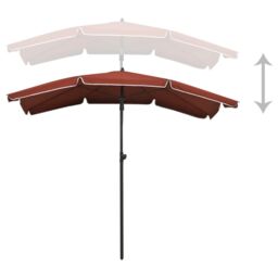 Berkfield Home Garden Parasol with Pole 200x130 cm Terracotta in Orange - thumbnail 4