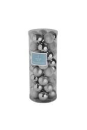 KDMD 48 Silver Baubles 8cm Christmas Ornament - thumbnail 2