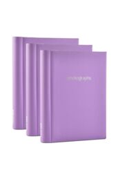 Arpan 3 x Self Adhesive Photo Albums Totaling 108 Sheets 216 Sides Padded Leather Style Finish in Purple