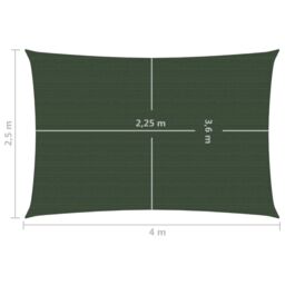 Berkfield Home Sunshade Sail 160 g/m ² Dark Green 2.5x4 m HDPE - thumbnail 6