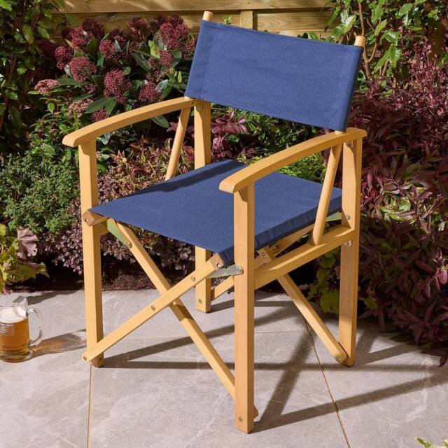 Rowlinsons Ascot Folding Directors Chair - Timber - L52.5 x W53.5 x H87 cm in Blue - image 1
