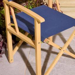 Rowlinsons Ascot Folding Directors Chair - Timber - L52.5 x W53.5 x H87 cm in Blue - thumbnail 5