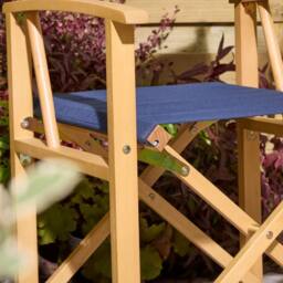 Rowlinsons Ascot Folding Directors Chair - Timber - L52.5 x W53.5 x H87 cm in Blue - thumbnail 4