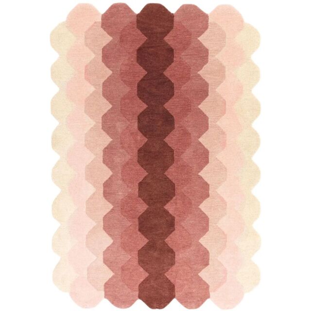 The Rug Shop UK Pink Handmade Wool Modern Abstract Easy To Clean Area Rug - Size: 160 cm x 230 cm - image 1
