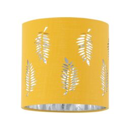 First Choice Lighting Romana - Brushed Chrome Touch Table Lamp with Ochre Fern Shade in Silver - thumbnail 2