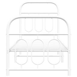 Berkfield Home Metal Bed Frame without Mattress with Footboard White 75x190cm - Size: 75x190 cm - thumbnail 4