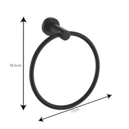 Showerdrape Modernity Black Steel Wall Mounted 4 Piece Bathroom Accessory Set - thumbnail 3