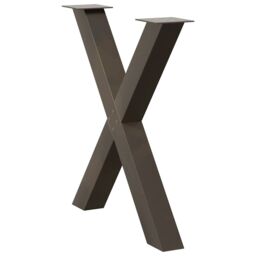 Berkfield Home Dining Table Legs X-Shaped 3 pcs Natural Steel 80x(72-73) cm Steel in Brown - thumbnail 4