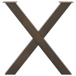 Berkfield Home Dining Table Legs X-Shaped 3 pcs Natural Steel 80x(72-73) cm Steel in Brown - thumbnail 5