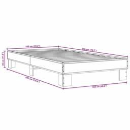 Berkfield Home Bed Frame without Mattress Grey Sonoma 100x200 cm - thumbnail 9
