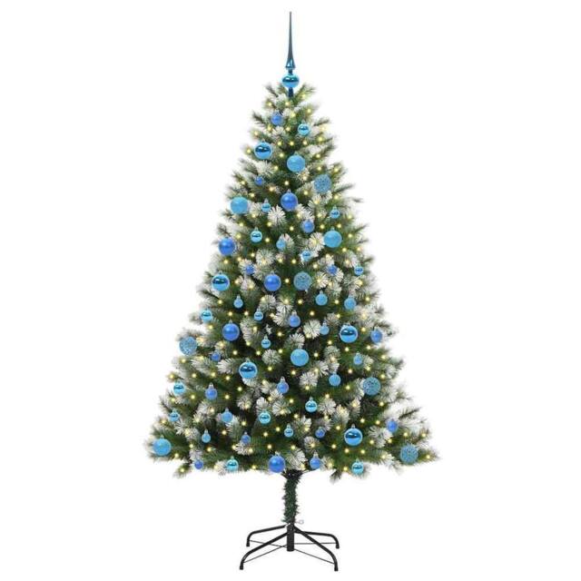 Berkfield Home Lush Artificial Hinged Christmas Tree with Flocked Snow 180 cm in Green - image 1