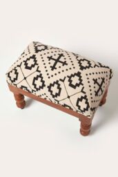 Homescapes Reva Black Geometric Footstool, 50 x 30 x 40 cm - thumbnail 5