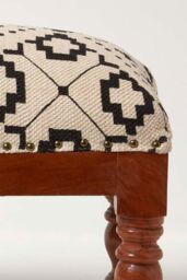 Homescapes Reva Black Geometric Footstool, 50 x 30 x 40 cm - thumbnail 4