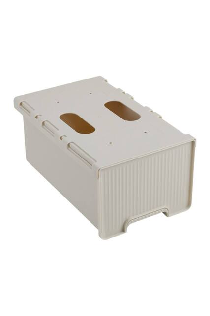 Living and Home Under Desk Hidden Drawer Storage Organiser Pull-out Storage Box in Off-White - image 1