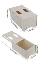 Living and Home Under Desk Hidden Drawer Storage Organiser Pull-out Storage Box in Off-White - thumbnail 5