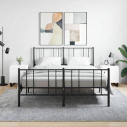 Berkfield Home Bedside Cabinets 2 pcs High Gloss White 40x40x50 cm Engineered Wood - Size: 40 x 40 x 50 cm - thumbnail 2