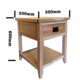 FURNITURE ONE Oak Bedside Table, Bedside Cabinet with Shelf & Drawer - FULLY ASSEMBLY in Light Oak - Size: 1 Pack - thumbnail 6