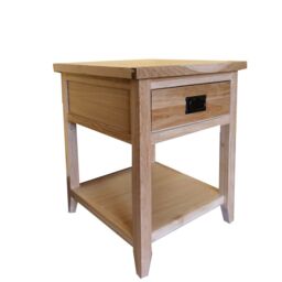 FURNITURE ONE Oak Bedside Table, Bedside Cabinet with Shelf & Drawer - FULLY ASSEMBLY in Light Oak - Size: 1 Pack - thumbnail 5