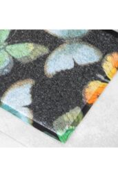 Artsy Mats Watercolour Butterfly Indoor Outdoor Doormat in Black - Size: 40 cm x 70 cm - thumbnail 2