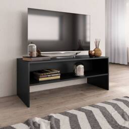 Berkfield Home TV Cabinet Black 100x40x40 cm Engineered Wood - Size: 100 x 40 x 40 cm - thumbnail 2
