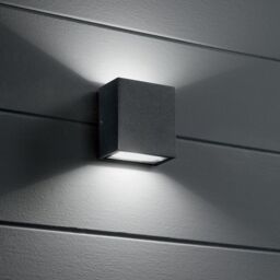 Netlighting Argo LED Outdoor Cubic Up & Down Wall Light Anthracite IP65 4000K in Black - thumbnail 2
