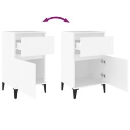 Berkfield Home Bedside Cabinet White 40x35x70 cm - Size: 40 x 35 x 70 cm - thumbnail 9