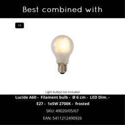 Lucide 'ARUBA' Dimmable Stylish Classic Garden Outdoor Wall Light 1xE27 in Brown - thumbnail 4