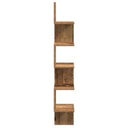 Berkfield Home Wall Corner Shelf Old Wood 20x20x127.5 cm Engineered Wood in Brown - thumbnail 5