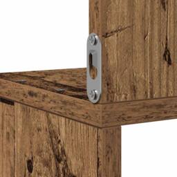 Berkfield Home Wall Corner Shelf Old Wood 20x20x127.5 cm Engineered Wood in Brown - thumbnail 7