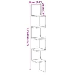 Berkfield Home Wall Corner Shelf Old Wood 20x20x127.5 cm Engineered Wood in Brown - thumbnail 9