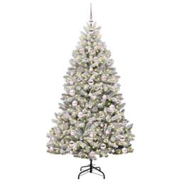 Berkfield Home Artificial Christmas Tree Green & White 180 cm PVC & Metal - thumbnail 3