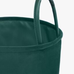 OHS Velvet Storage Basket Hamper Clothes Toys Organiser Fabric Bag in Dark Green - thumbnail 2
