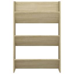 Berkfield Home Wall Shoe Cabinet Sonoma Oak 60x18x90 cm Engineered Wood in Light Sand - Size: 60 x 18 x 90 cm - thumbnail 4