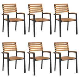 Berkfield Home 7 Piece Garden Dining Set Solid Wood Acacia & Metal in Brown - thumbnail 3
