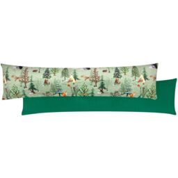 Furn . Lodge Wood Velvet Draught Excluder in Green - thumbnail 1