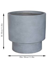 Dibor Medium Light Grey Fibre Clay Indoor Outdoor Garden Planter Houseplant Flower Plant Pot H30 x Dia30cm - thumbnail 7