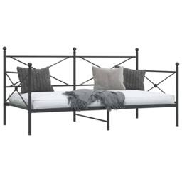 Berkfield Home Durable Day Bed without Mattress Black 100x200 cm Steel - thumbnail 4