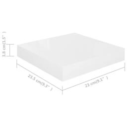Berkfield Home Floating Wall Shelf High Gloss White 23x23.5x3.8 cm MDF - thumbnail 7