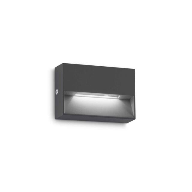 Netlighting Dedra Outdoor Rectangle Flush Wall Lamp Anthracite 160Lm 3000K IP65 in Black