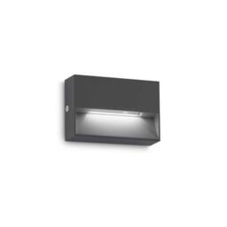 Netlighting Dedra Outdoor Rectangle Flush Wall Lamp Anthracite 160Lm 3000K IP65 in Black