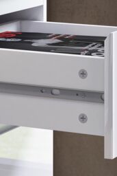 FWStyle 4 Drawer Gloss Chest Of Drawers Bedroom Storage Tall Slim Design in White - thumbnail 5