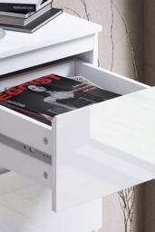 FWStyle 4 Drawer Gloss Chest Of Drawers Bedroom Storage Tall Slim Design in White - thumbnail 4