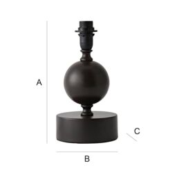 ValueLights Anthony Candlestick Metal Squat Ball Table Lamp Base in Brown - thumbnail 7
